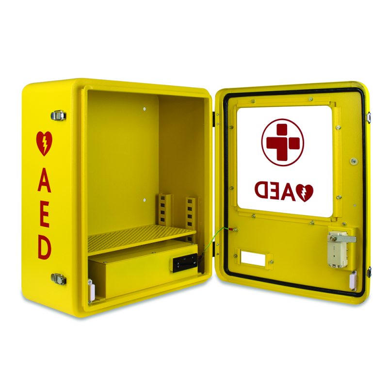 Heated AED First Aid Cabinet - Lockable - Image 2