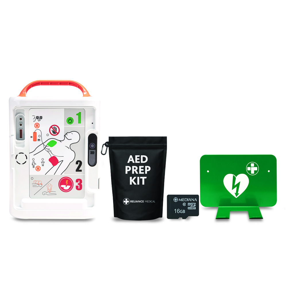 Mediana A16 Pro HeartOn Semi Automatic Defibrillator Bundle Including Bracket, Prep Kit & SD Card