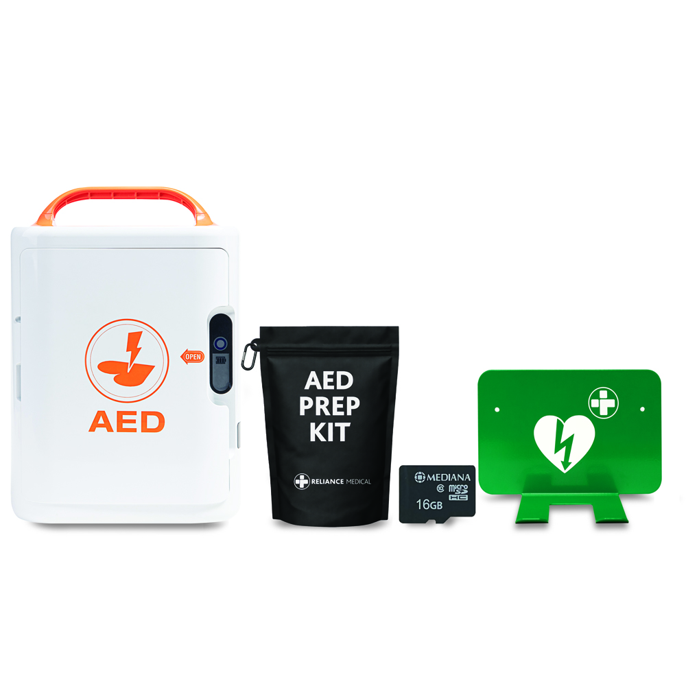 Mediana A16 Pro HeartOn Fully Automatic Defibrillator Bundle Including Bracket, Prep Kit & SD Card