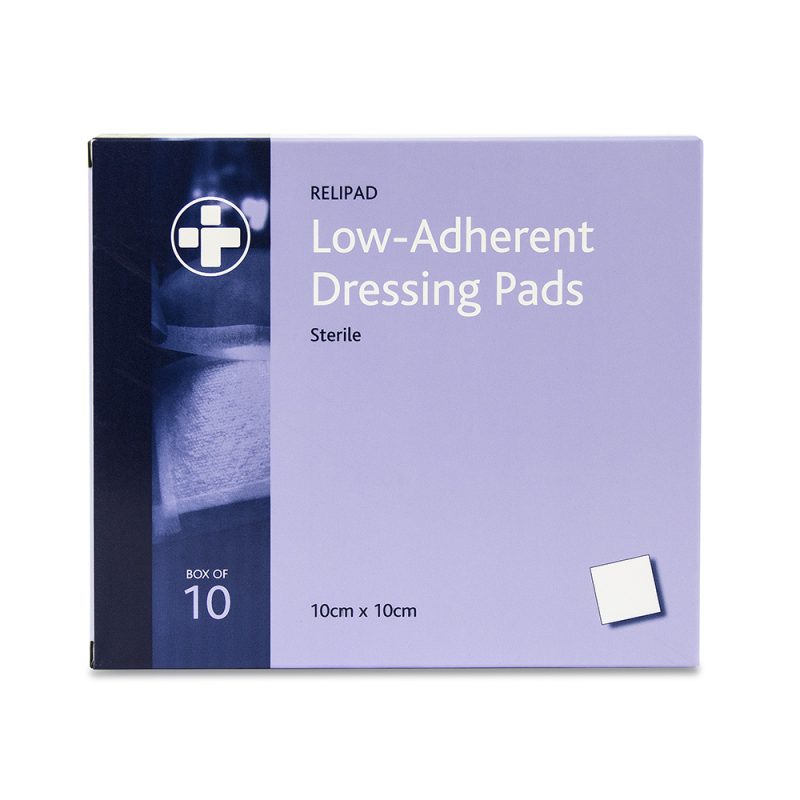 Relipad Low Adherent Dressing Pads - 10cm x 10cm - Box of 10 - Image 2