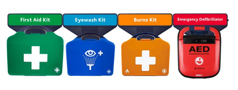 AuraPoint - 4 Unit Point - Large BS8599-1 First Aid Kit, Double Eyewash Station, Burn Kit and Mediana A15 HeartOn Semi Automatic Emergency Defibrillator - Image 2