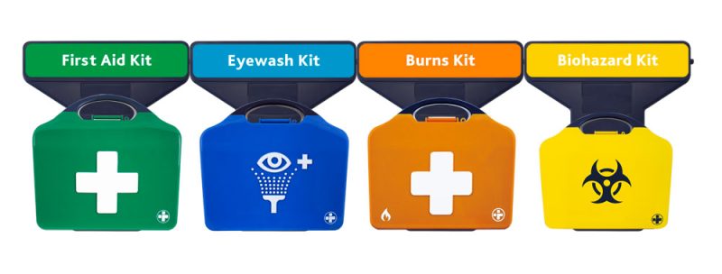 AuraPoint - 4 Unit Point - Medium BS8599-1 First Aid Kit, Double Eyewash, Burns and Clean Up Kits
