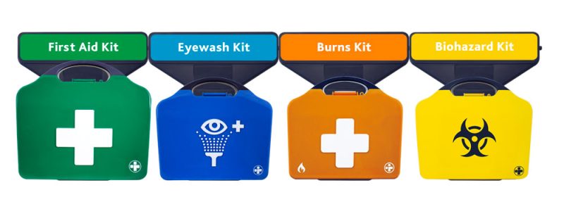 AuraPoint - 4 Unit Point - Large BS8599-1 First Aid Kit, Double Eyewash, Burns and Clean Up Kits