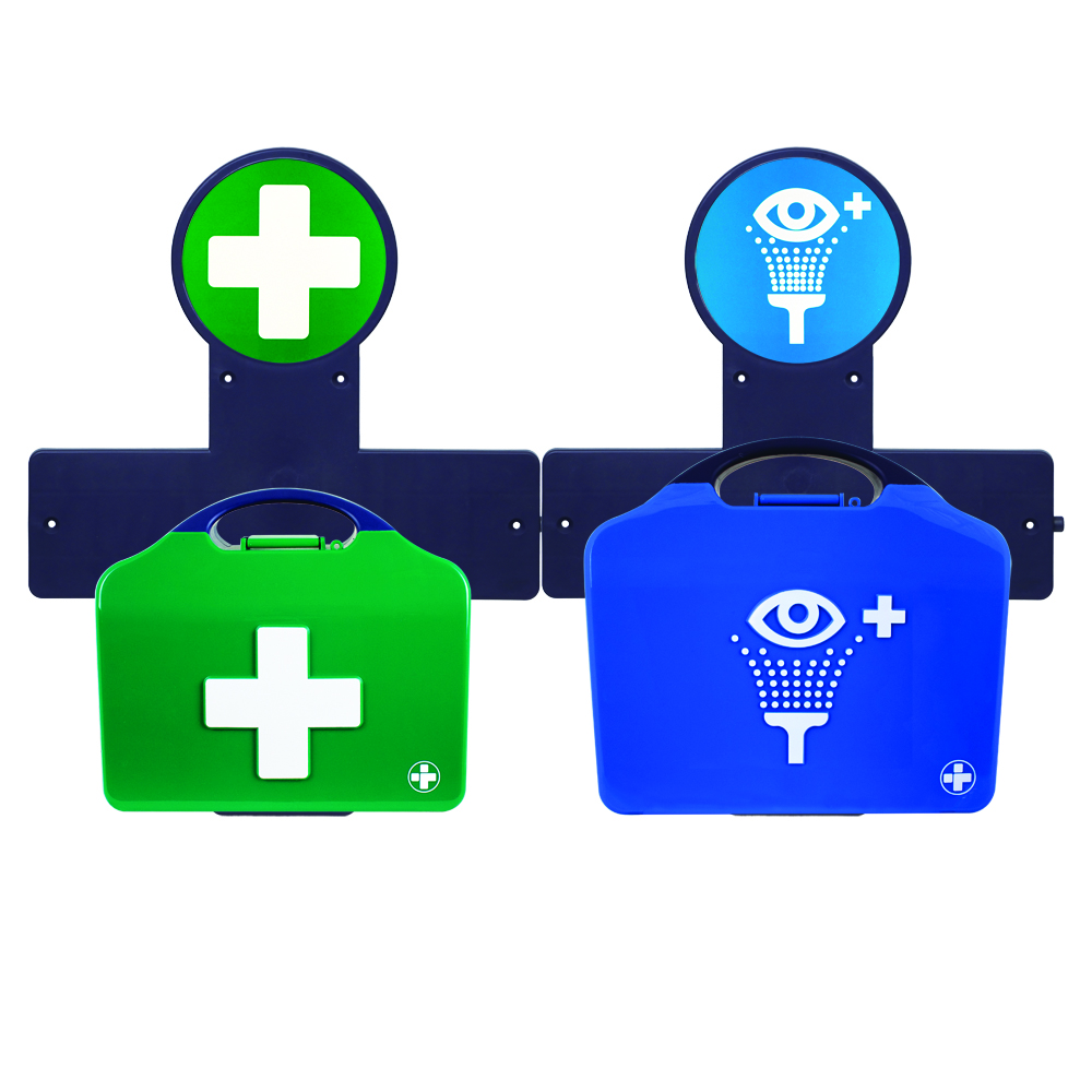 AuraPoint - 2 Unit Point - HSE 1-10 Person First Aid Kit & Double Eyewash Station