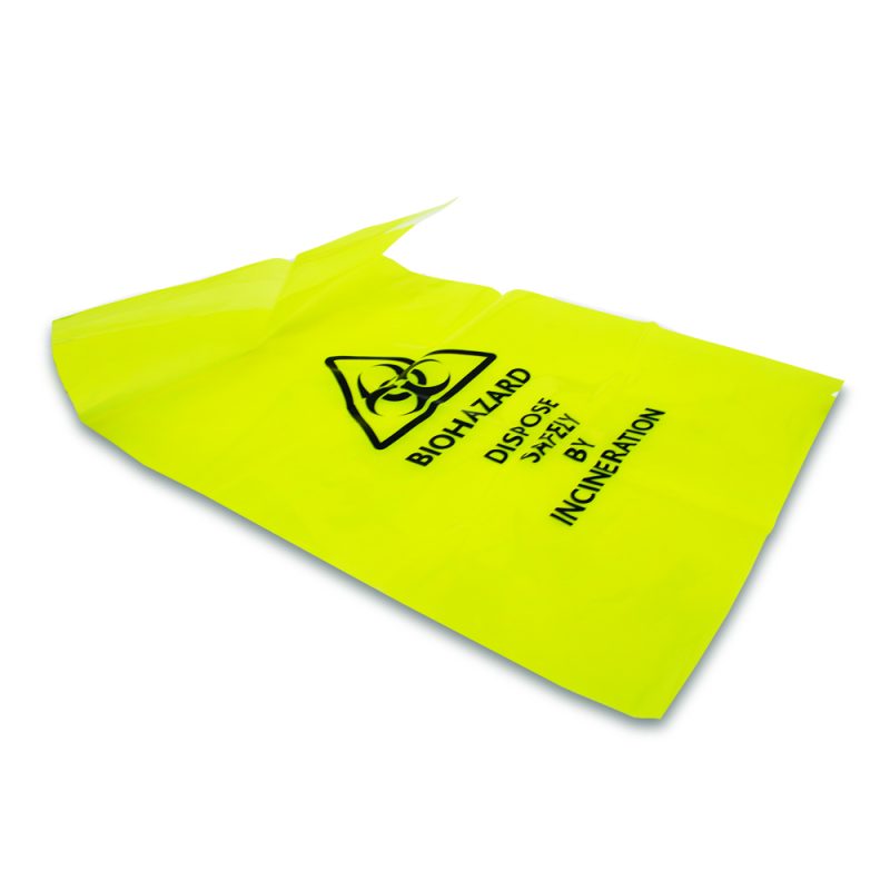Clinical Waste Bag - 20cm x 36cm with Self Seal - Yellow - Image 2
