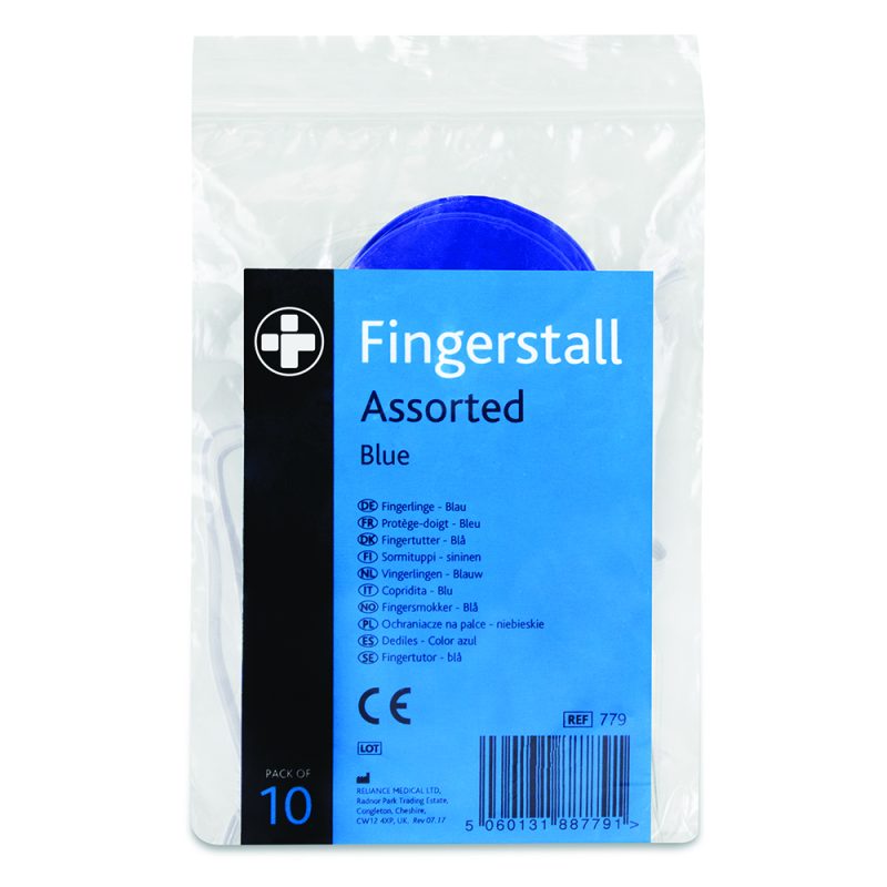 Fingerstall - Assorted - Blue - Pack of 10 - Image 2