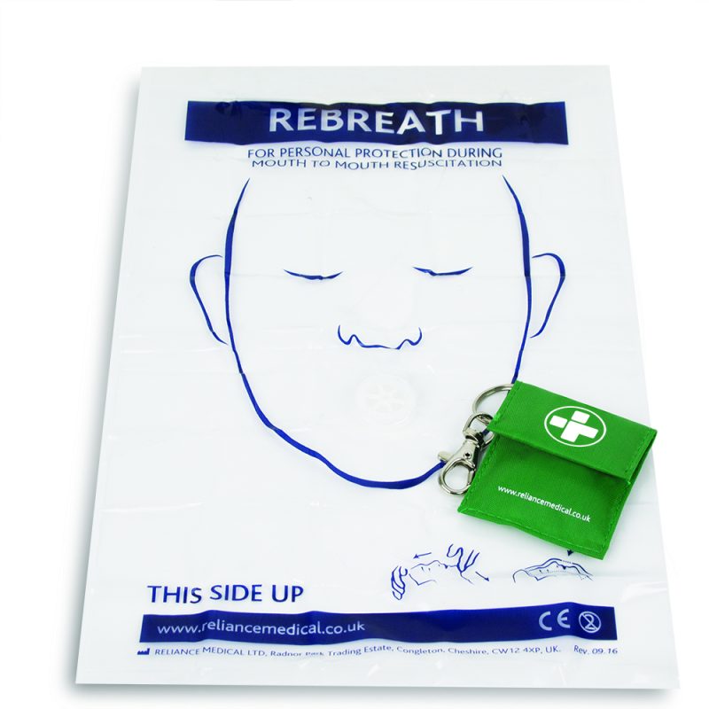 Rebreath Mouth to Mouth Shield with Valve in Keyring Pouch - Image 2