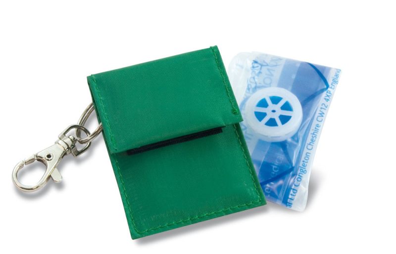 Rebreath Mouth to Mouth Shield with Valve in Keyring Pouch (Unprinted)