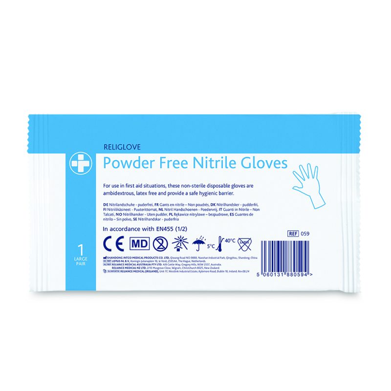 Religlove Nitrile Examination Gloves - Large - Pair - Image 2
